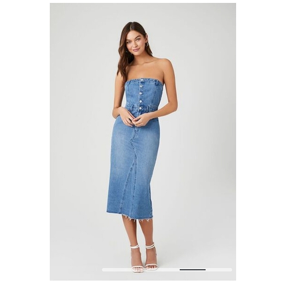 Sincerely Jules strapless denim dress - Picture 3 of 11
